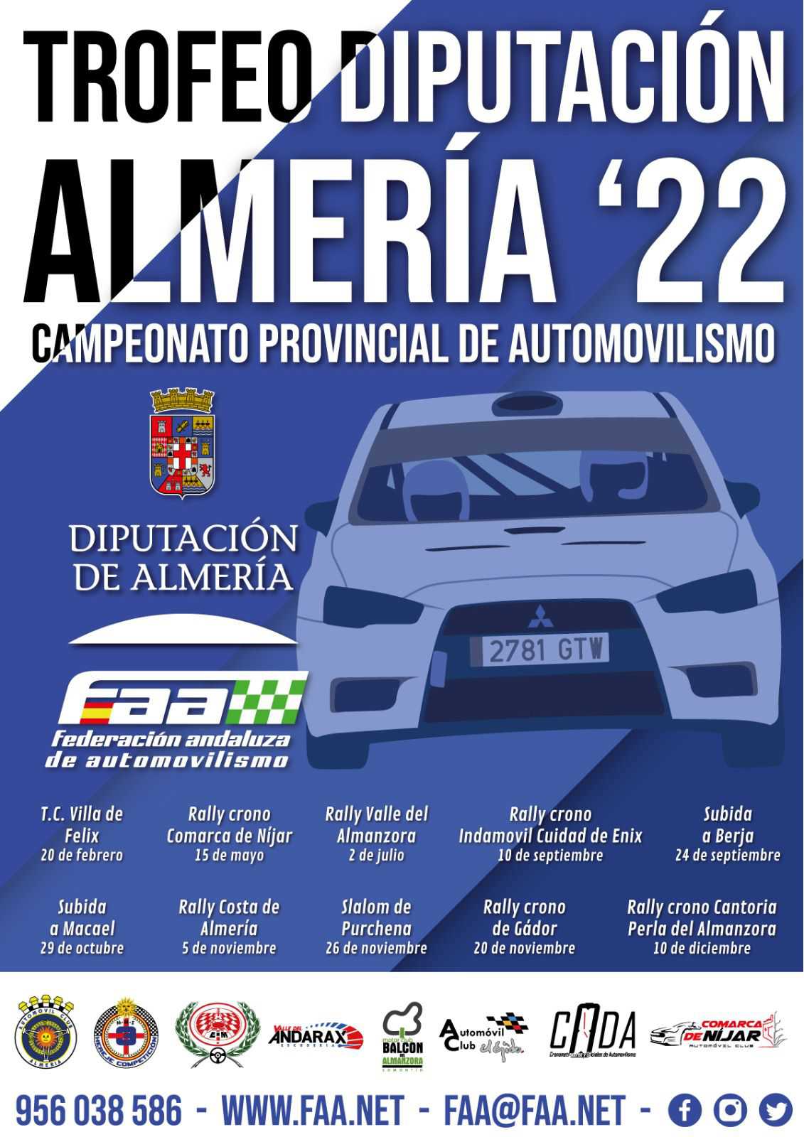 Automovilismo Trofeo Diputación Almería 2022. Slalom de Purchena 26-11-2022